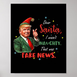 Jultrast Kära Santa Fake News Funny Julafton Tr Poster