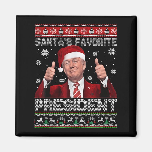 Jultrast Santas Favorite President Julafton Ugl Magnet (Framsidan)