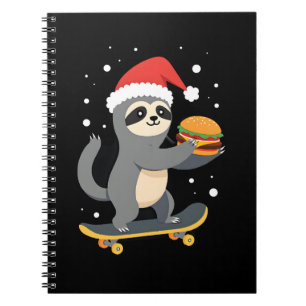 JULTRENINGSDJUR Roligt jul skateboard trögdjur ( Anteckningsbok