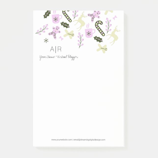 Jultrettat Gingerbröd Snöflingor Post-it Block (Framsida)