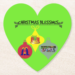 Jultrion av Religiösa Ornaments anda Underlägg Papper