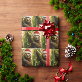 Jultrögdjur som bär en tomtehatt presentpapper