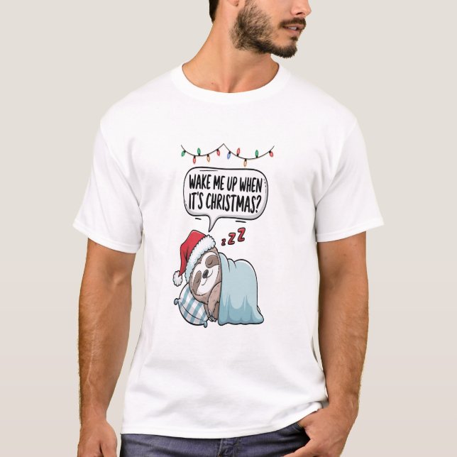 Jultrögdjur sovande högtid t shirt (Framsida)