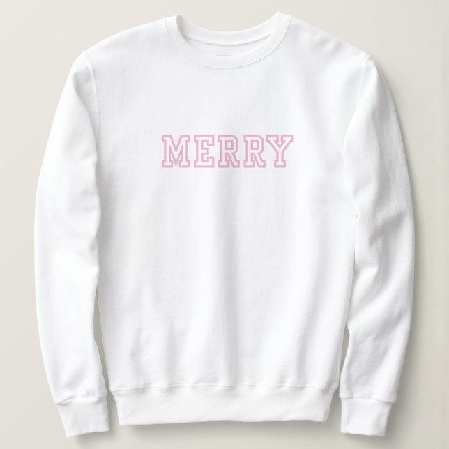 Jultröja - College stil rosa T Shirt (Design framsida)