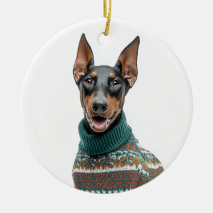 Jultröja Dobermann Julgransprydnad Keramik