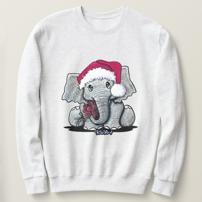 Jultröja för baby elefant lång ärmad tröja (Design framsida)