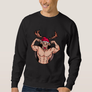 Jultröja för fitnessentusiaster - Santa Bodybuilde Lång Ärmad Tröja