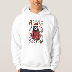 Jultröja för sloth-älskare present Santa Buffalo Hoodie