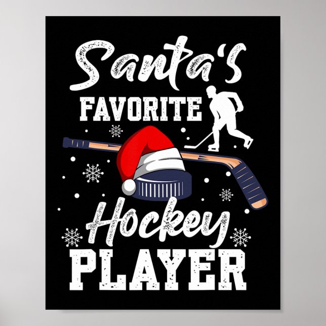Jultröja för Tomtens favoritishockeyspelare Poster (Framsidan)