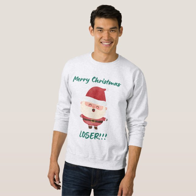 Jultröja, God jul Loser, Sötare Lång Ärmad Tröja (Hel framsida)