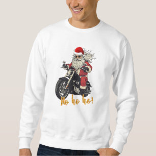 Jultröja med Biker Santa Lång Ärmad Tröja