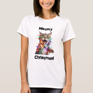 Jultröja med Katt - Rolig present till kattälskare T Shirt