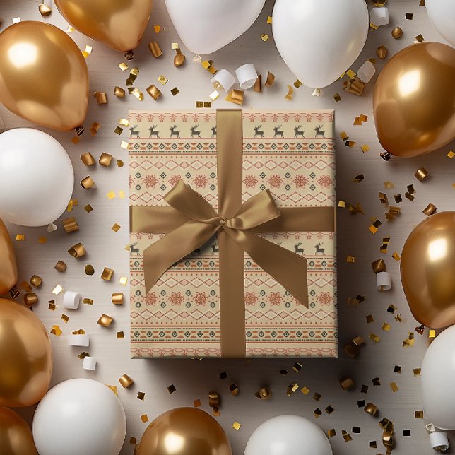 Jultröja Renmönster Presentpapper (Skapare uppladdad)