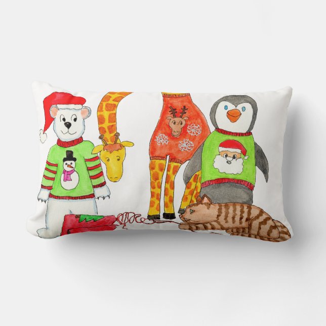 Jultröja Tävling Lumbarkudde (Framsida)