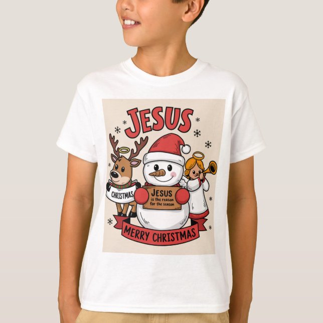 Jultron Faith Äventyr: Snögubbe, Reindeer T Shirt (Framsida)
