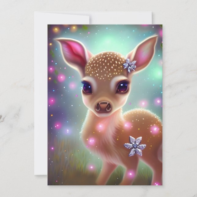 Jultron Fawn Julkort (Framsida)