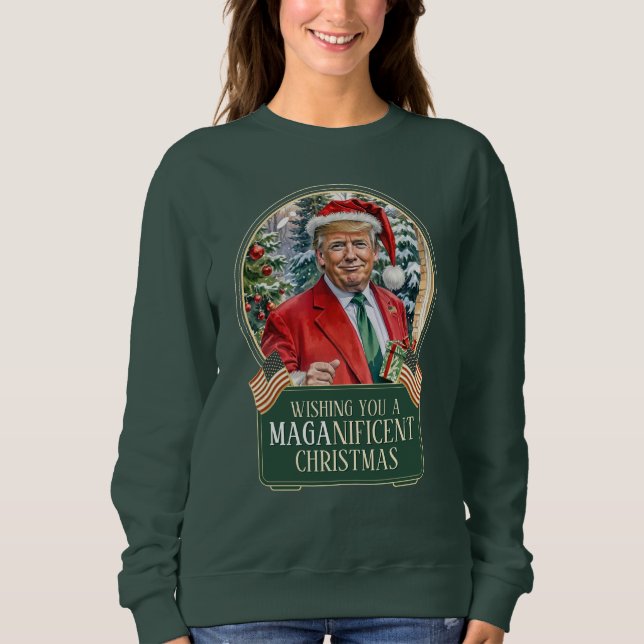 Jultrumpen MAGA Santa Snö Globe Women's T Shirt (Framsida)