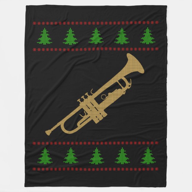 Jultrumpet Gift Fleecefilt (Framsidan)