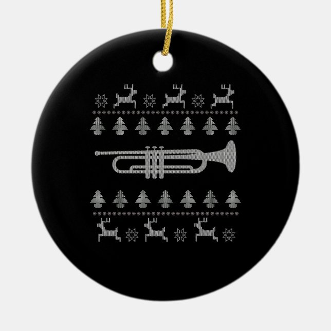 Jultrumpet Gift Julgransprydnad Keramik (Framsidan)