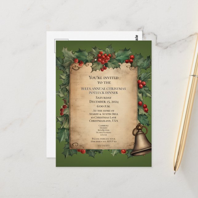 Jultur, inbjudan till gammal Rulla på middagen (Fram/Back In Situ)