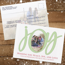 Jultur Joy Typography Simple Whimsical Helg Vykort