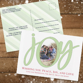Jultur Joy Typography Simple Whimsical Helg Vykort
