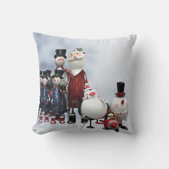 Jultur, med tomten, Snögubbe, Penguin Kudde (Framsida)