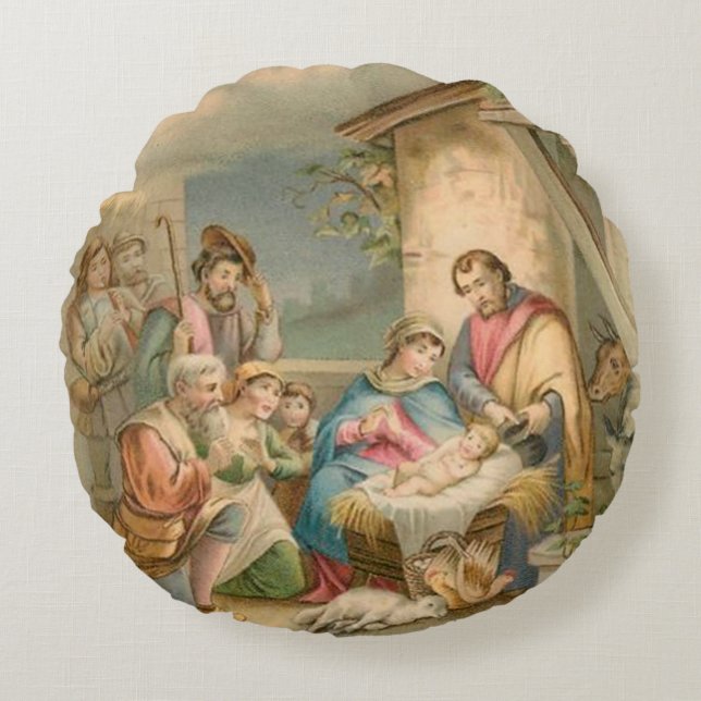 Jultur Pillow, Jesus Kristus Rund Kudde (Framsidan)
