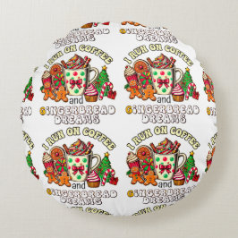 Jultur Pillow Springa på kaffe och ingefära br Rund Kudde