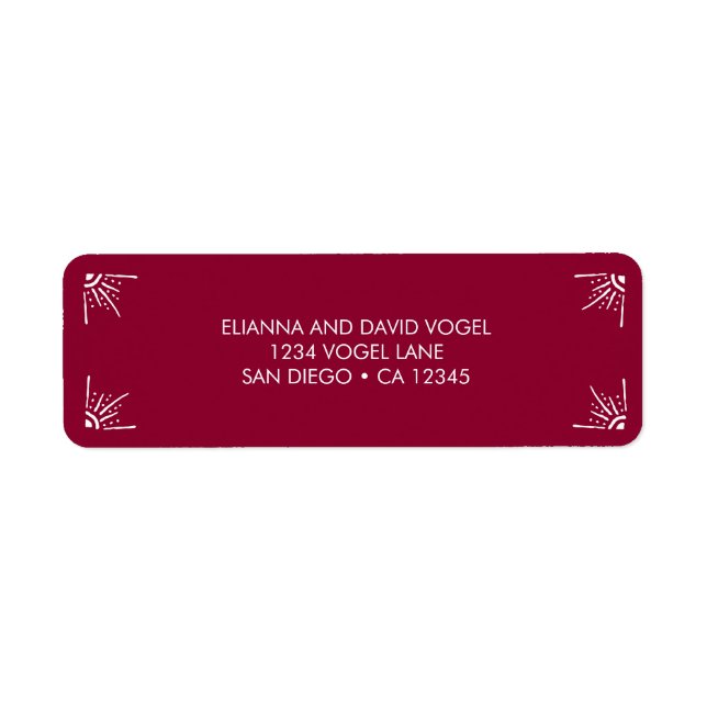 Jultur, returadressetikett i Burgundy Returadress Etikett (Framsidan)