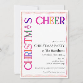 Julturen Cheer Colorful jul Party Inbjudningar