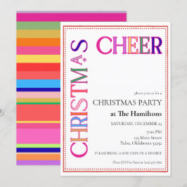Julturen Cheer Colorful jul Party Inbjudningar