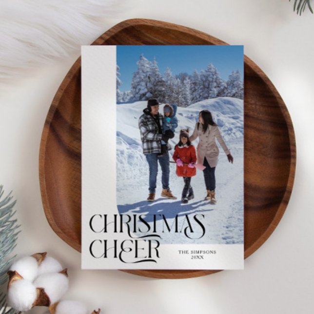 Julturen Cheer Elegant Vit Julfoto Julkort (Skapare uppladdad)