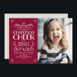 Julturen Cheer Helgdag Photo in Magenta Julkort<br><div class="desc">Julskvokabinens Helgdag-fotokort. Visa alla övriga matchande delara i den här samlingen. Skriva till mig på mailme@mistyqe.com för offerter för andra matchande delara eller anpassningsbegäranden.</div>