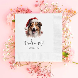 Julturen Collie Hund Drinks på mig Pappersservett