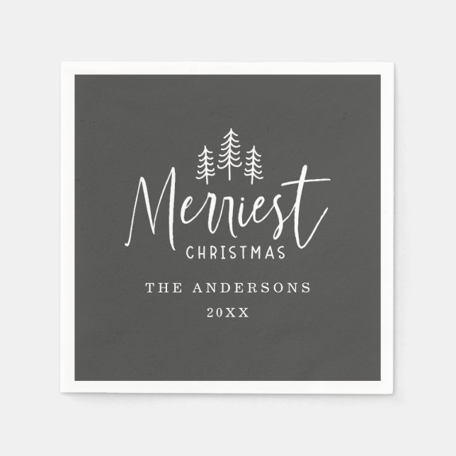 Julturen hand plockade träd pappersservett (Framsidan)