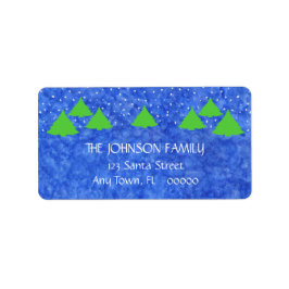 Julturen i Royal och Lime Green Adressetikett