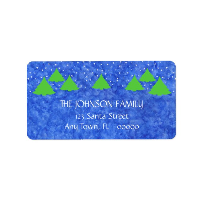 Julturen i Royal och Lime Green Adressetikett (Framsidan)