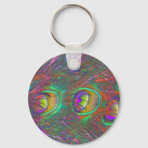 Julturen Peacock Feathers Keychain Nyckelring