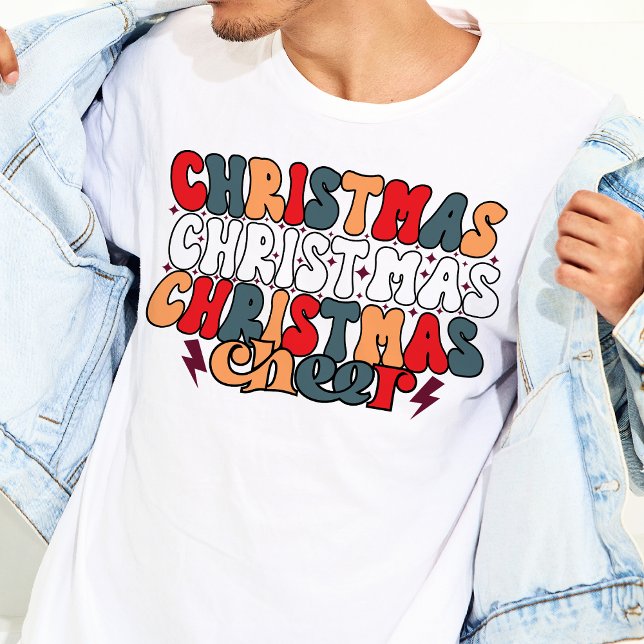 Julturen Retro Groovy Helgdagar T Shirt (Christmas Cheer Retro Groovy Christmas Holidays T-Shirt)