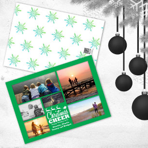 Julturen Santa Grönt Helgdag Fotokort Julkort