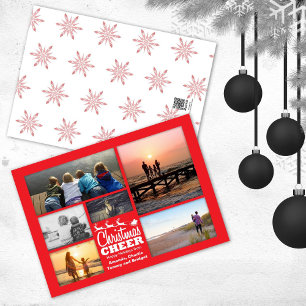 Julturen Santa Red-fotokort för Helgdag Julkort