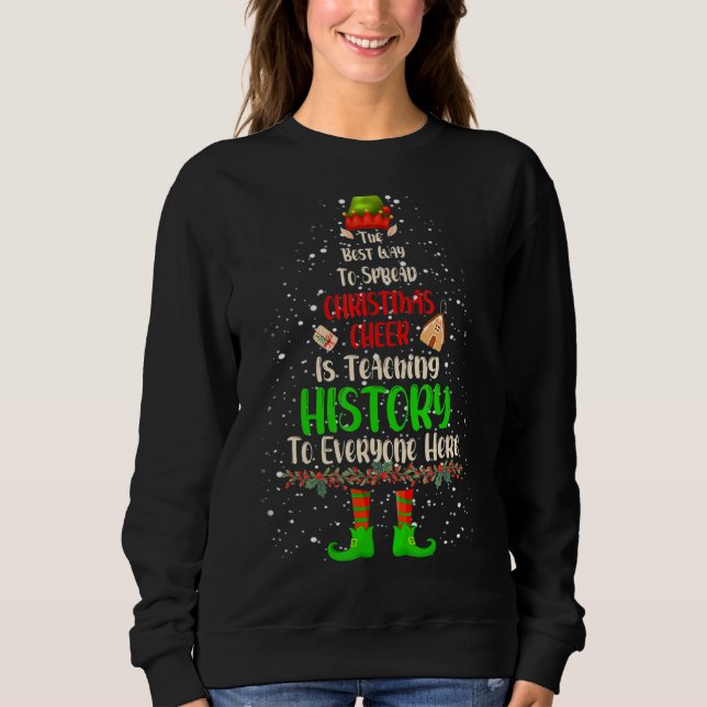 Julturen undervisar historiken Santa Elf Teac T Shirt (Framsida)