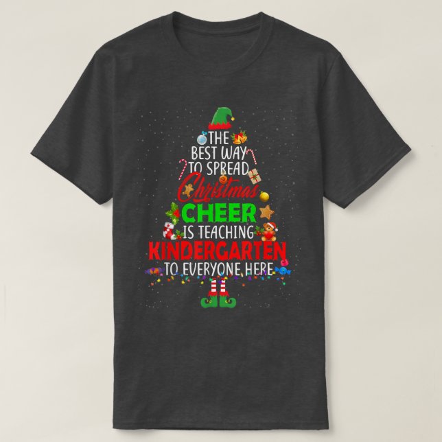 Julturen undervisar Kindergarten Santa Elf T Shirt (Design framsida)