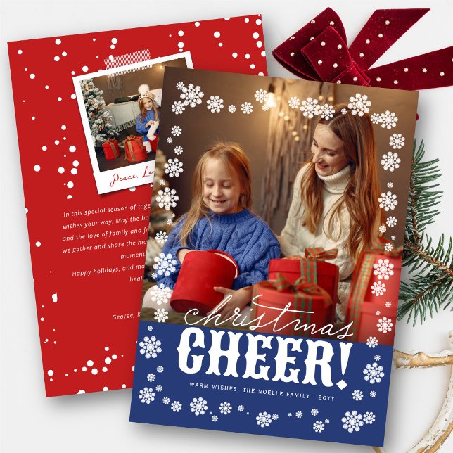 Julturer Elegant Snöflingor Flowers Photo Julkort (Skapare uppladdad)