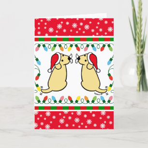 JulTwin Gult Labradors Santa Kort