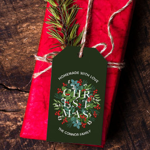 JULTYPEROGRAFI Hemmagjord med kärlek Presentetikett