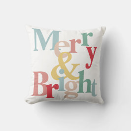 Jultypografi Merry och bright Kudde