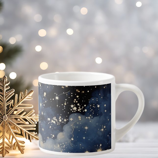 Jultyst heliga och stjärnnatt espressomugg (Skapare uppladdad)