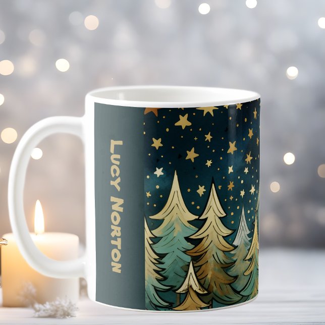 Jultyst heliga och stjärnnatt kaffemugg (Skapare uppladdad)